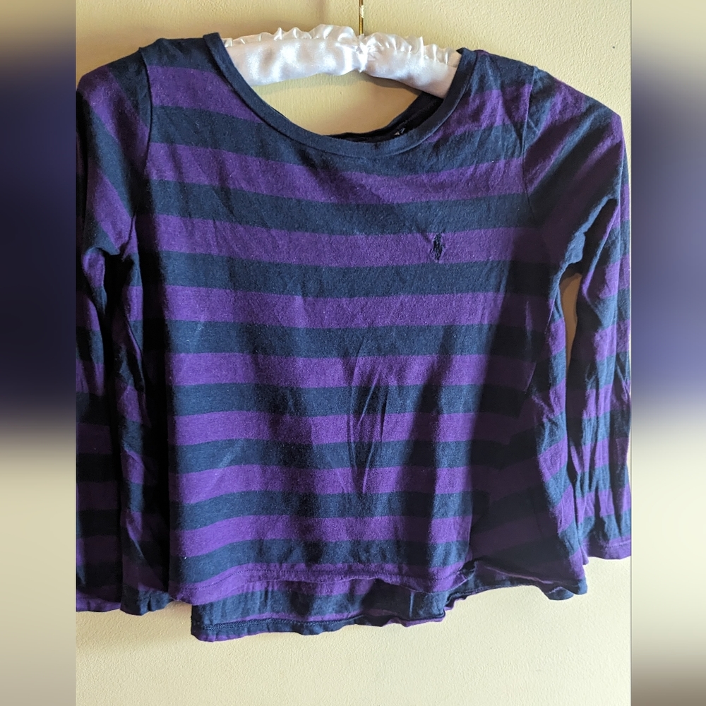 Striped Peplum Long Sleeve Shirt
